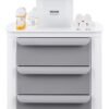 51nlgz6PZGL._AC_SL1500_ VEVOR 4 Tiers Lab Carts, Lab Utility Cart with 3 Drawers & 1 Top Tray, Mobile Medical Cart with ABS Material, Lab Rolling Cart with 4 Silent Wheels for Lab, Clinic, Hospital, Salon, White