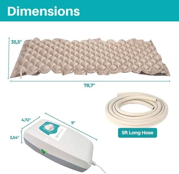 610wgFVz0wL._AC_SX679_ Alternating Air Pressure Ulcer Relief Mattress Pad for Bed Sore Prevention, Air Mattress for Hospital Bed with 130 Leak-Proof Cells, Silent Pump, Easy Clean Surface,