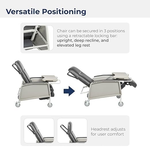 613kCFfZYKL._SX522_ Drive Medical 3 Position Geri Chair Recliner, Reclining Chair with Armrests and Tray, Tan