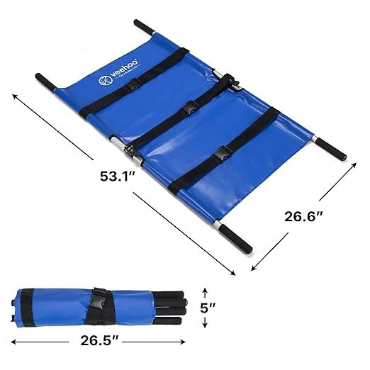 Veehoo Dog Stretcher for Large Dogs, Aluminum Alloy Portable Dog Transport Stretcher with Safety Straps, Non-Slip Handles, Waterproof Fabric, for Outdoor Rescue, Senior Dogs, or Hip & Joint Care