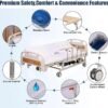 61LaI2mUMDL._AC_SX679_ Falluk Full Electric Hospital ICU Bed for Home Use with 10 Fuctions, Lateral Tilting Features, with Remote Control, Individual Locking, IV Pole, Mattress, Quiet Wheels, Dining Table Board