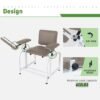Phlebotomy Chair with Soft Cushion, Lab Blood Drawing Chair with Storage Drawer, Adjustable Armrests,Black with Large Drawer