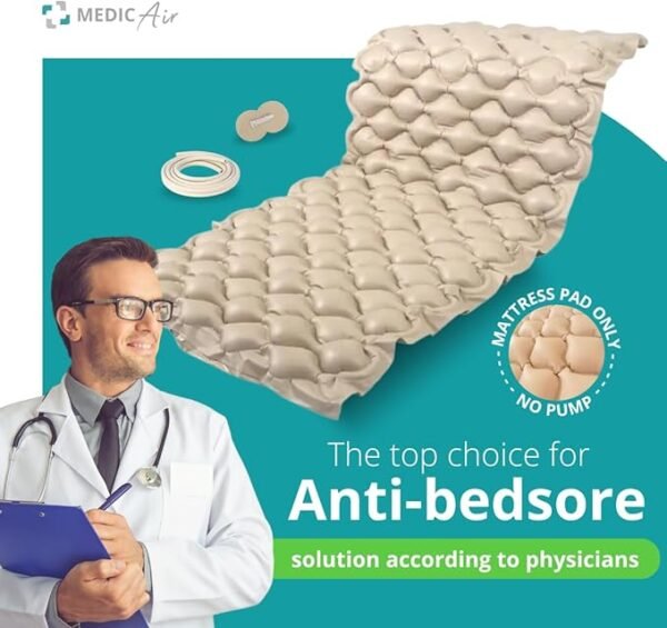 Replacement Alternating Air Pressure Mattress Pad - Silent Pump, Water Proof Air Mattress for Hospital Bed, Hospital Bed Mattress Topper, Colchón Antiescaras - Therapeutic Comfort