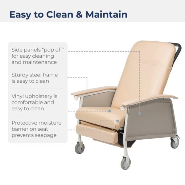 Drive D574-CHAR 3 Position Geri Chair Recliner, Charcoal