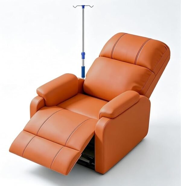 Adjustable Phlebotomy Chair, Waiting Room Reception Chairs with Iv Stand, Leather Medical Chair, Fully Reclining Infusion Chair, for Hospitals, Clinics