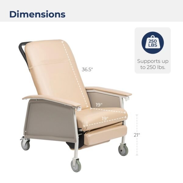 Drive D574-CHAR 3 Position Geri Chair Recliner, Charcoal