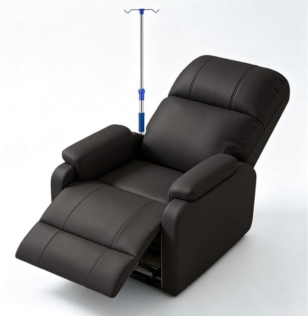 Adjustable Phlebotomy Chair, Waiting Room Reception Chairs with Iv Stand, Leather Medical Chair, Fully Reclining Infusion Chair, for Hospitals, Clinics