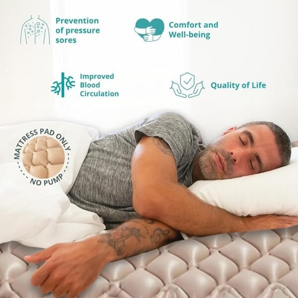 Replacement Alternating Air Pressure Mattress Pad - Silent Pump, Water Proof Air Mattress for Hospital Bed, Hospital Bed Mattress Topper, Colchón Antiescaras - Therapeutic Comfort
