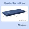 ESHINE Hospital Bed Mattress - Medical Bed Mattress for Back Pain with Waterproof Cover, Home Care Memory Foam,80" x 36" x 6", Maximum Weight 450 lbs