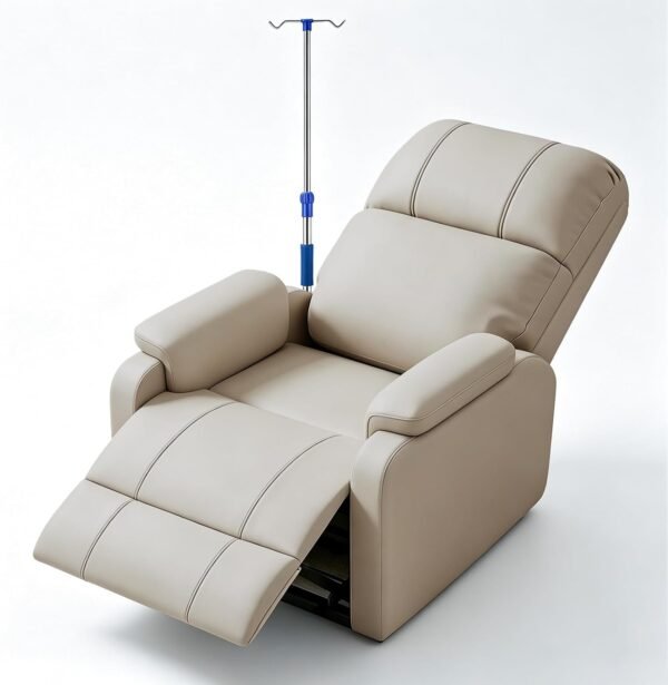 Adjustable Phlebotomy Chair, Waiting Room Reception Chairs with Iv Stand, Leather Medical Chair, Fully Reclining Infusion Chair, for Hospitals, Clinics