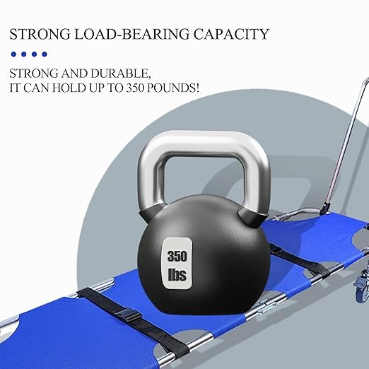 JJFFTAO，Rescue Stretcher，Medical Stretcher，Aluminum 4-Wheel Foldable Stretcher Trolley with Drawbar，Gurney Stretcher can Hold 350 lbs，Used in fire Rescue, Fitness venues, Hospitals, etc