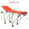 Aluminum Alloy Lightweight Automatic Loading Ambulance Stretcher, Folding Ambulance Gurney Stretcher Bed, Hospital Ambulance Stretcher Medical Emergency Trolley, Capacity 350 lbs (Blue)