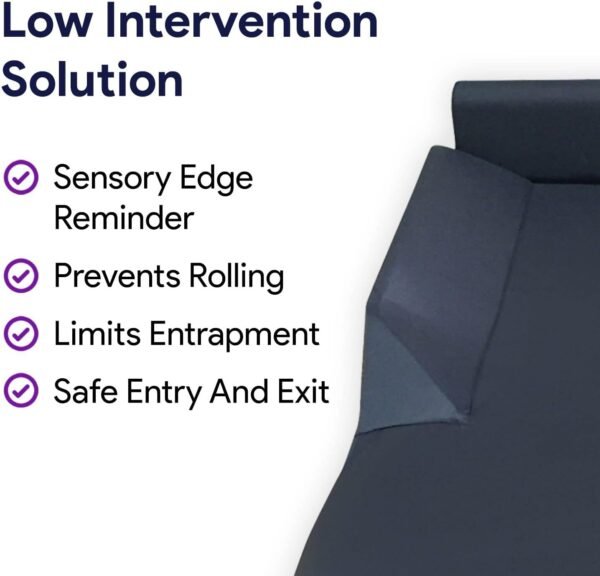 Hospital Bed Foam Mattress Cover With Defined Bed Rails - 36" x 80" x 6" x 3" Rails - Fall Prevention Bed Rails Cover - Patient Safety And Assistance - Low Intervention Solution Transformation