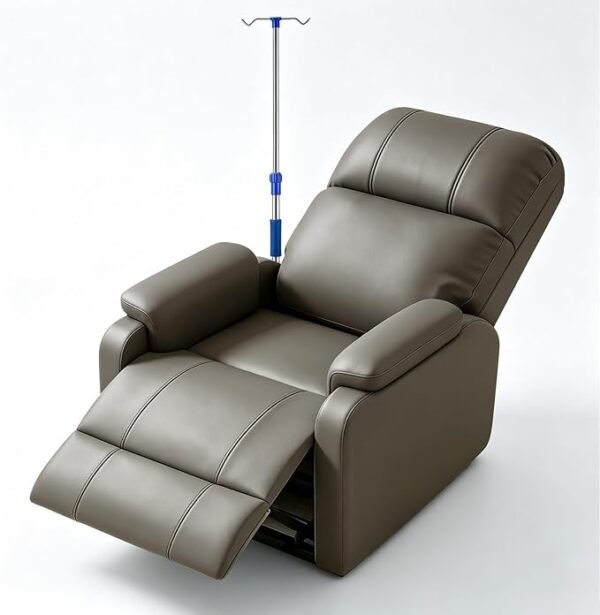 Adjustable Phlebotomy Chair, Waiting Room Reception Chairs with Iv Stand, Leather Medical Chair, Fully Reclining Infusion Chair, for Hospitals, Clinics