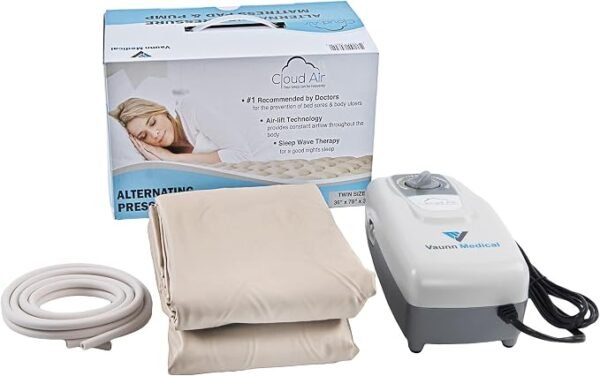 Vaunn Medical Alternating Pressure Mattress and Egg Crate Mattress Topper Bundle