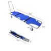 Medical Stretcher,Aluminum 4-Wheel Foldable Stretcher Trolley with Drawbar,Medical Emergency Folding Portable Stretcher for Hospitals, Sports venues, fire Rescue, and homeuse,Bearing Capacity 350 lb
