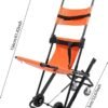 Folding Stair Chair Emergency Transport, Orange & Black Ambulance Transport, Heavy Duty 350lbs Capacity Aluminum Alloy Stretcher Chair with Wheels and Safety Straps for Home Hospital Ambulance Use