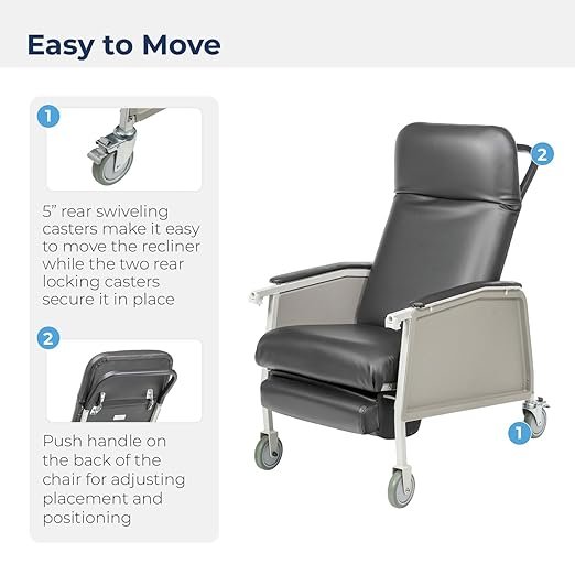 61lBJDGK3UL._SX522_ Drive Medical 3 Position Geri Chair Recliner, Reclining Chair with Armrests and Tray, Tan