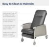 Drive D574-CHAR 3 Position Geri Chair Recliner, Charcoal