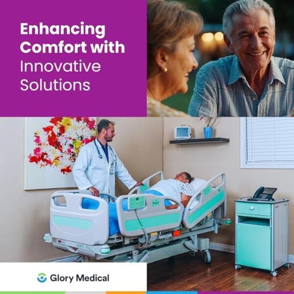 HopeFULL HC‑9 EZ‑Turn ICU Hospital Bed with Lateral Tilting, 12‑Piece 4.7" Foam Mattress, LINAK Motor, Built‑in Weight Scale, Central Locking, Patient‑Lift Compatible