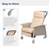 Drive D574-CHAR 3 Position Geri Chair Recliner, Charcoal