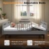 Full Electric Hospital Bed for Home Use, Multi-Position Electric Lift Design Adjustable Bed for Seniors, Bariatric Hospital Bed with Memory Foam Mattress & Safety Side Armrest - 600LBS, 40" x 79"