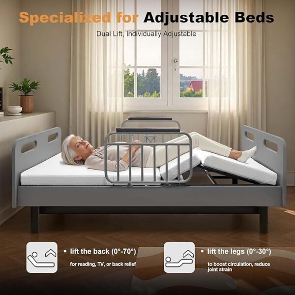 Full Electric Hospital Bed for Home Use, Multi-Position Electric Lift Design Adjustable Bed for Seniors, Bariatric Hospital Bed with Memory Foam Mattress & Safety Side Armrest - 600LBS, 40" x 79"