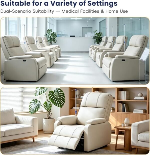 Adjustable Phlebotomy Chair, Waiting Room Reception Chairs with Iv Stand, Leather Medical Chair, Fully Reclining Infusion Chair, for Hospitals, Clinics