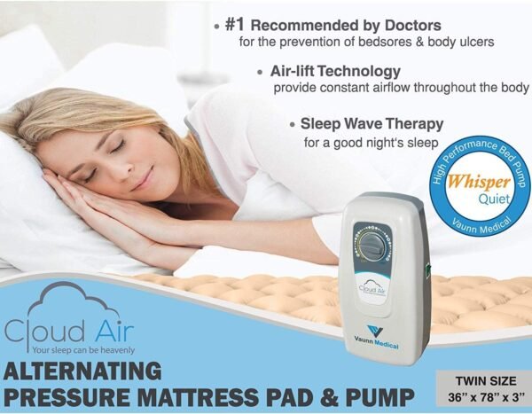 Vaunn Medical Alternating Pressure Mattress and Egg Crate Mattress Topper Bundle