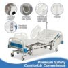 Real Relax Premium 5 Function Full Electric Hospital Bed (with Mattress & IV Pole), Premium Medical Hospital Beds, with Locking Casters, Motor.