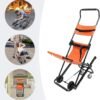 Folding Stair Chair Emergency Transport, Orange & Black Ambulance Transport, Heavy Duty 350lbs Capacity Aluminum Alloy Stretcher Chair with Wheels and Safety Straps for Home Hospital Ambulance Use