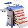 718ixs0YvHL._AC_SX679_ VEVOR 4 Tiers Lab Carts, Lab Utility Cart with 3 Drawers & 1 Top Tray, Mobile Medical Cart with ABS Material, Lab Rolling Cart with 4 Silent Wheels for Lab, Clinic, Hospital, Salon, White
