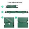 Folding Stretcher for Medical Emergency with Heavy Duty Handles, Straps and Carrying Case, High-Grade Aluminum Alloy Portable Travel Emergency Medical Stretcher for Patient Transport (Green)