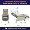 71GTvRZoipL._SX522_ Drive Medical 3 Position Geri Chair Recliner, Reclining Chair with Armrests and Tray, Tan