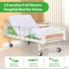 Premium Hospital Bed - 5 Function Full Electric ICU Medical Beds with 4.7" Foam Mattress, JIECANG Motors, CPR/One-Click Recovery, Includes (2X) Bed Sheet (Premium 5 Function Plus)