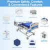 Premium Hospital Bed - 5 Function Full Electric ICU Medical Beds with 4.7" Foam Mattress, JIECANG Motors, CPR/One-Click Recovery, Includes (2X) Bed Sheet (Premium 5 Function Plus)