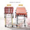 Aluminum Alloy Lightweight Automatic Loading Ambulance Stretcher, Folding Ambulance Gurney Stretcher Bed, Hospital Ambulance Stretcher Medical Emergency Trolley, Capacity 350 lbs (Blue)