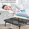 Folding Bed with Mattress Full Size 75 X 54 inch for Adults Extra Large Foldable Rollaway Portable Fold Up Guest Spare School Holiday Hotel Bed 5" Memory Foam Mattress on Wheels
