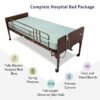 Full Electric Hospital Bed with innerspring Mattress and Full Rails Included - for Home Care Use and Medical Facilities - Fully Adjustable, Easy Transport Casters, Remote - 80" x 36"