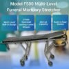 Model F500 Multi-Level Mortuary Stretcher, 400 lb Funeral Removal Cot | Mortuary Stretcher – High-Loading Cot with Roll-in Frame, Stair Guide – Ideal for Funeral ,Mortuary & Cremation Transport