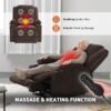 EONIX Wide Lay Flat Power Lift Recliner Chair for Elderly, Oversized Electric Recliner Lift Chair for Adults with Heat and Massage, Cup Holders, 400lbs Heavy Duty, Coffee