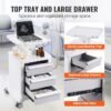 71YNX651bjL._AC_SX679_ VEVOR 4 Tiers Lab Carts, Lab Utility Cart with 3 Drawers & 1 Top Tray, Mobile Medical Cart with ABS Material, Lab Rolling Cart with 4 Silent Wheels for Lab, Clinic, Hospital, Salon, White