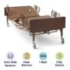 Full Electric Hospital Bed with innerspring Mattress and Full Rails Included - for Home Care Use and Medical Facilities - Fully Adjustable, Easy Transport Casters, Remote - 80" x 36"
