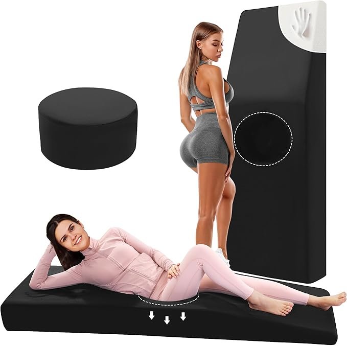 HOMBYS BBL Bed After Surgery for Sleeping with Hole,High Density Foam BBL Mattress with Hole,Brazilian Butt Lift Recovery Pillow After Surgery with Removable Cover (70.9x22.2x8in)