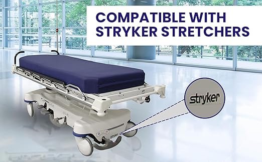 Economy Line Stretcher/Gurney Replacement Mattress with Vinyl Cover - Fits Stryker and Hill-ROM Stretchers and Gurneys