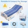 Medical Alternating Air Pressure Mattress Topper for Bed Sores Relief with Quiet Pump, Durable Twin Pad for Bedridden Patients at Home or Hospital, Supports 298 lbs