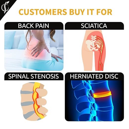 SOLIDBACK | Lower Back Pain Relief Treatment Stretcher | Chronic Lumbar Support | Herniated Disc | Sciatica Nerve | Spinal Stenosis | Posture Corrector | Pillow Cushion And Brace Products Alternative