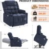 EONIX Wide Lay Flat Power Lift Recliner Chair for Elderly, Oversized Electric Recliner Lift Chair for Adults with Heat and Massage, Cup Holders, 400lbs Heavy Duty, Coffee
