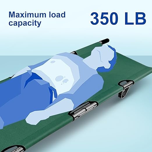 Folding Stretcher for Medical Emergency with Heavy Duty Handles, Straps and Carrying Case, High-Grade Aluminum Alloy Portable Travel Emergency Medical Stretcher for Patient Transport (Green)
