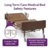 Bariatric Full Electric Hospital Bed with Foam Mattress and T-Rail Safety Rails - 80” x 42”, 600 lb Weight Capacity - for Home Care and Medical Facilities - Fully Adjustable, Locking Casters